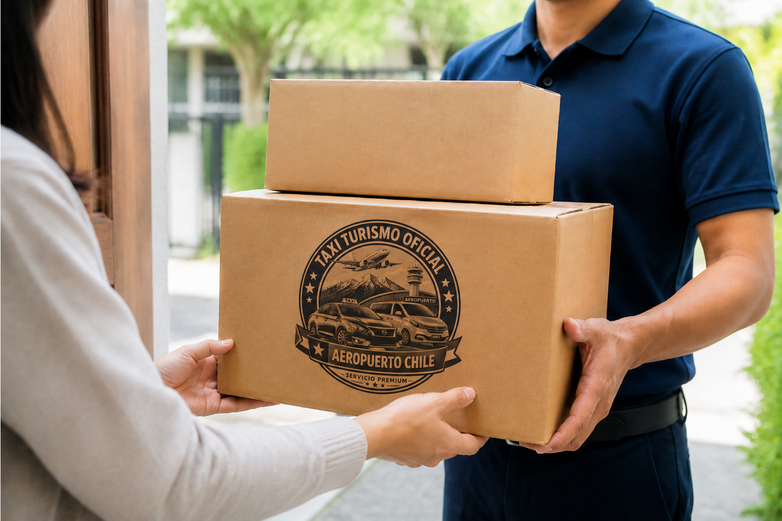 Entrega de cajas y paquetes para servicio de envios y tramites